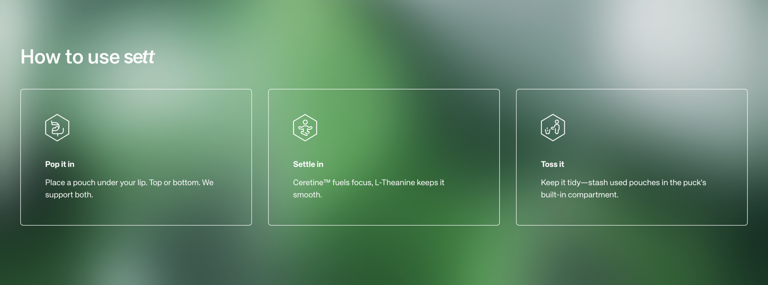 SETT | The Superior Nicotine Alternative for Calm, Clarity + Focus