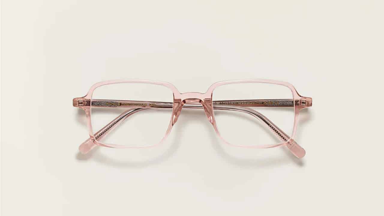Where to Buy Stylish Glasses for a Round Face Shape Pink aesthetic glasses with a clear background.