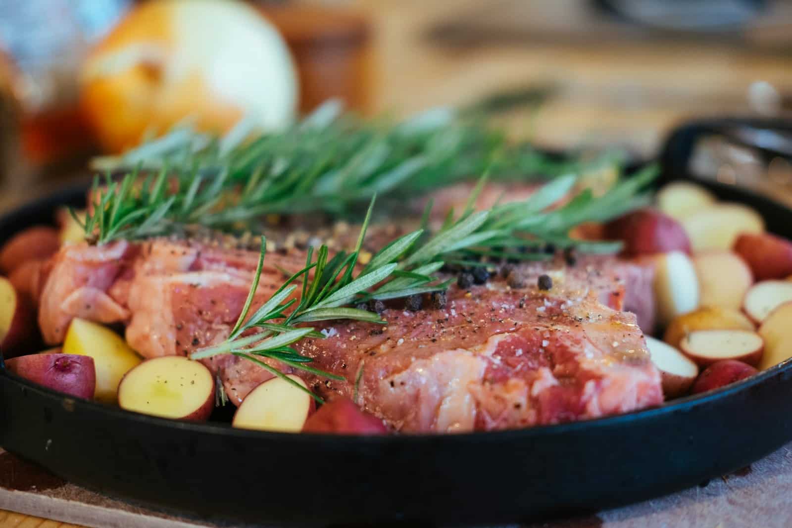 A seared summer plate from Caraway Home summer cooking